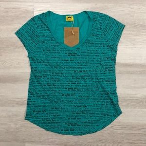 Kealopiko women’s large teal tee- NWT